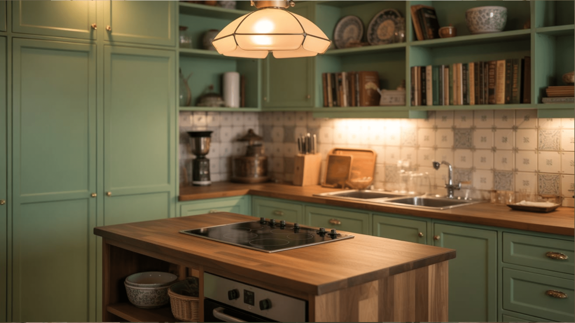 Mint Green with walnut