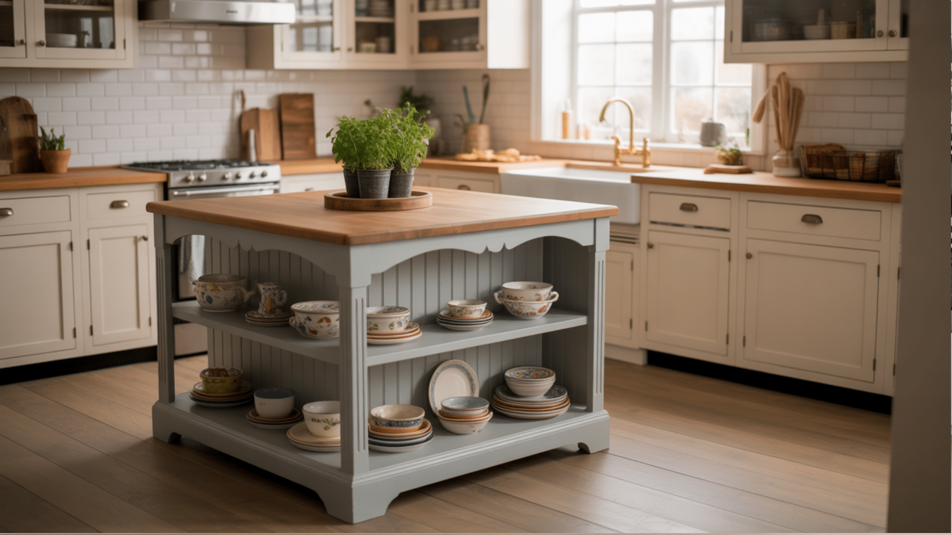 Off white with blue grey