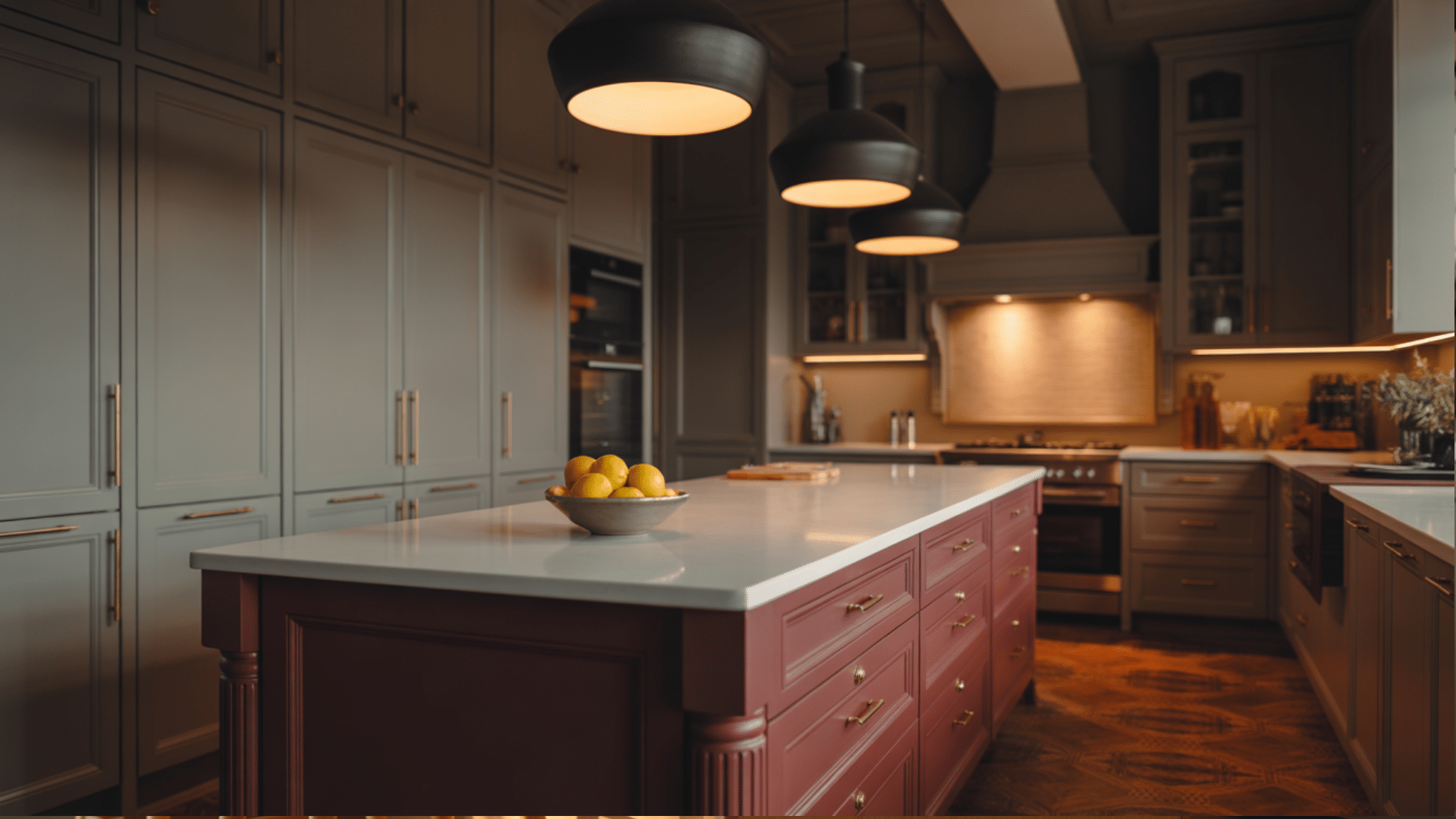 Pewter with wine red