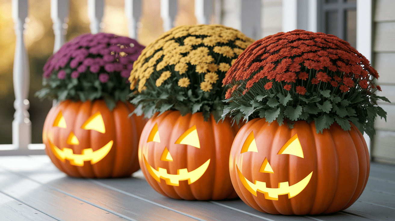Pumpkin Planters for Fall