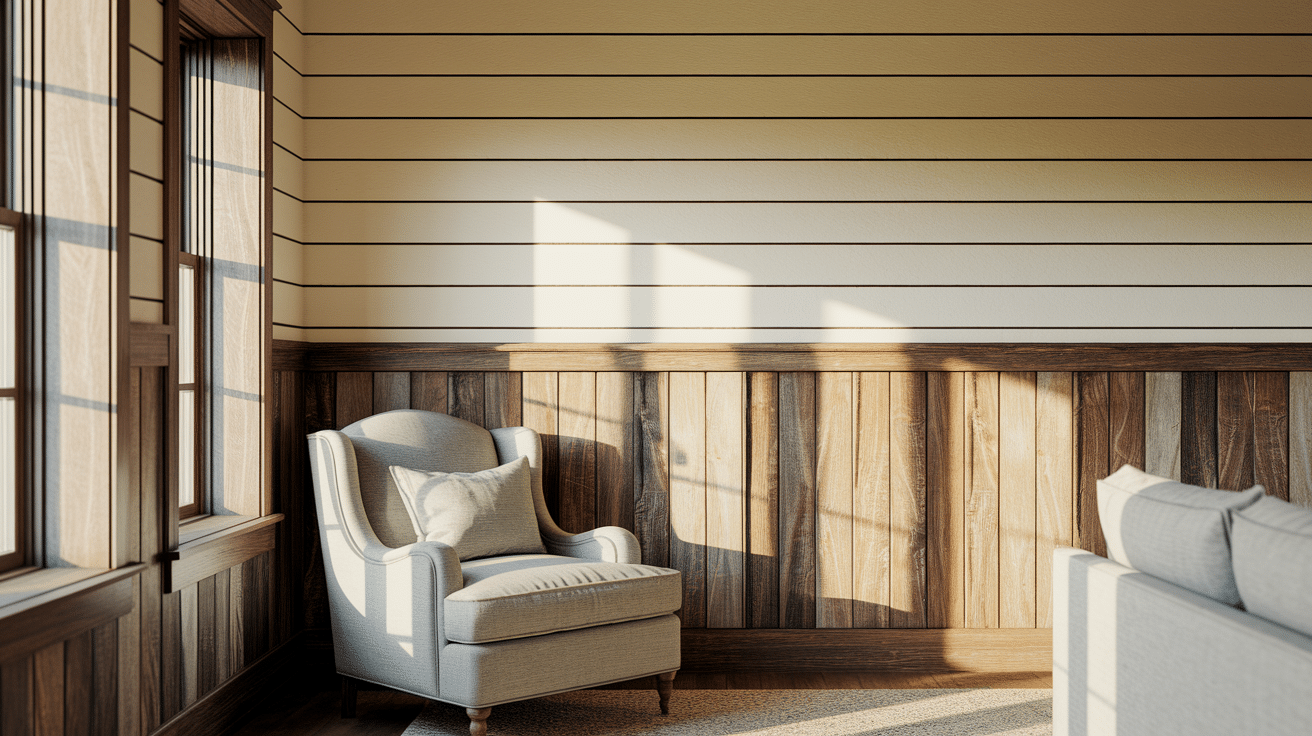 Shiplap half wall panelling