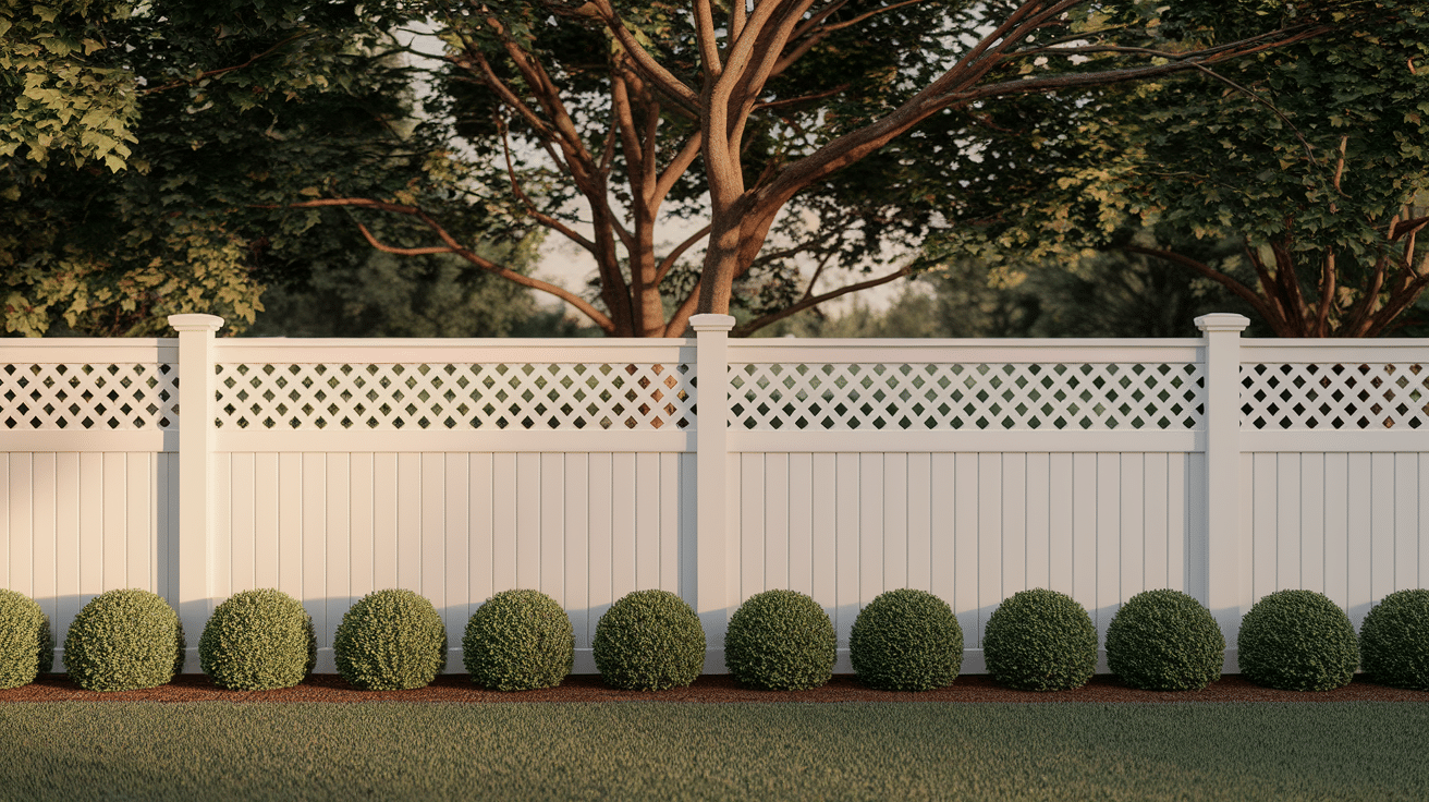 White Vinyl lattice work Fence