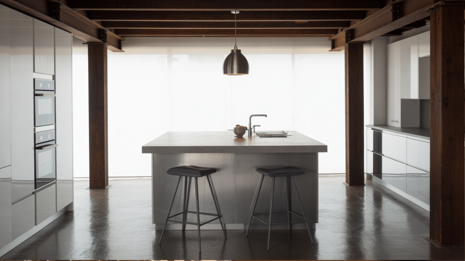 White with industrial steel