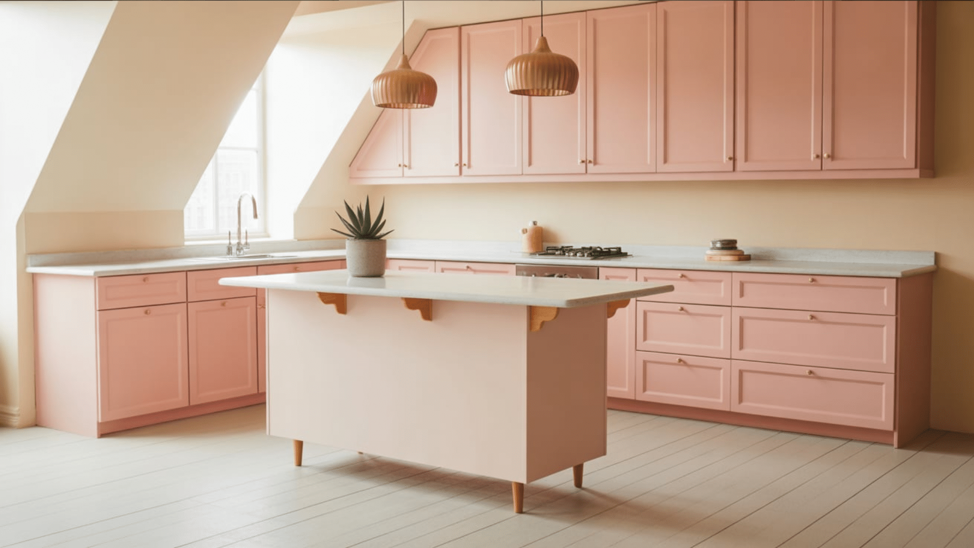 White with pastel pink