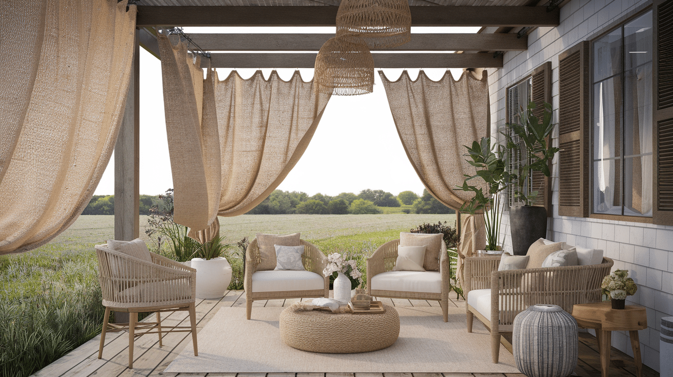burlap curtains