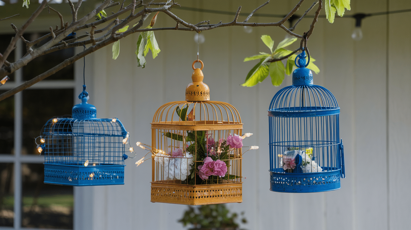 colorful birdcages