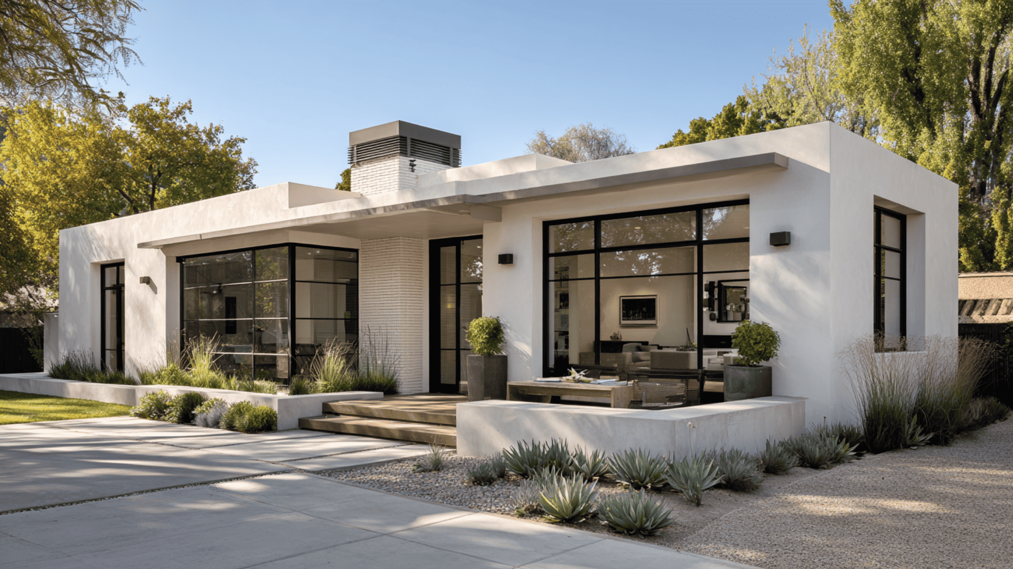 flat roof ranch