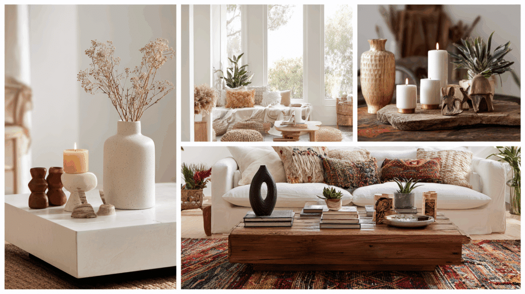 how to decorate a round coffee table