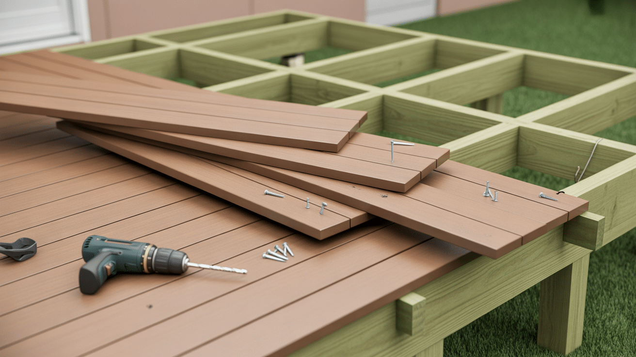 install the decking materials