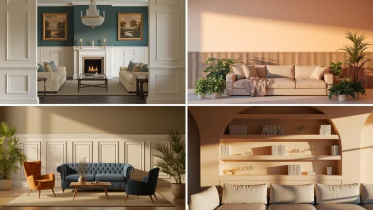 living room half wall paneling ideas