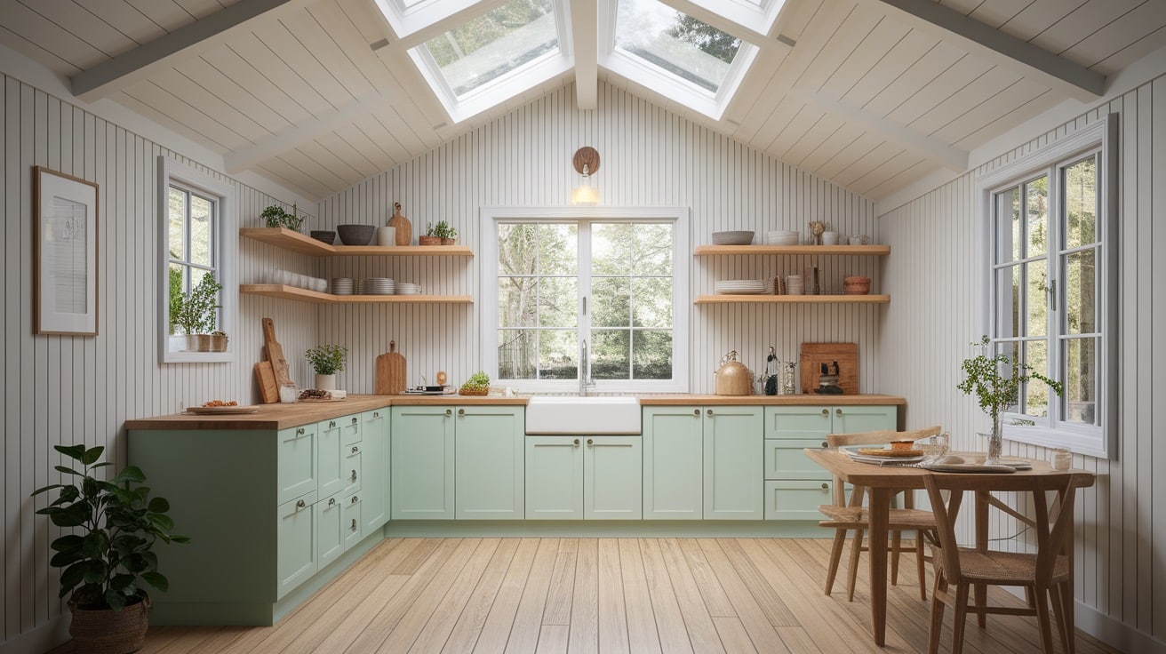 scandinavian l shape kitchen