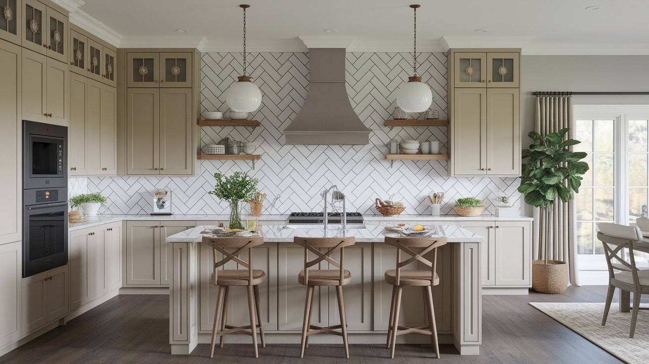 textured backsplash accent