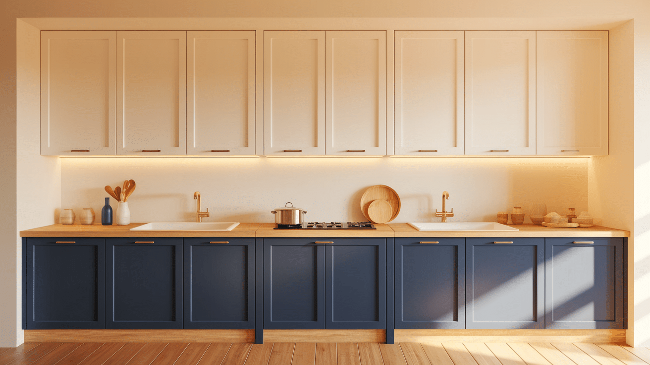 two toned cabinets