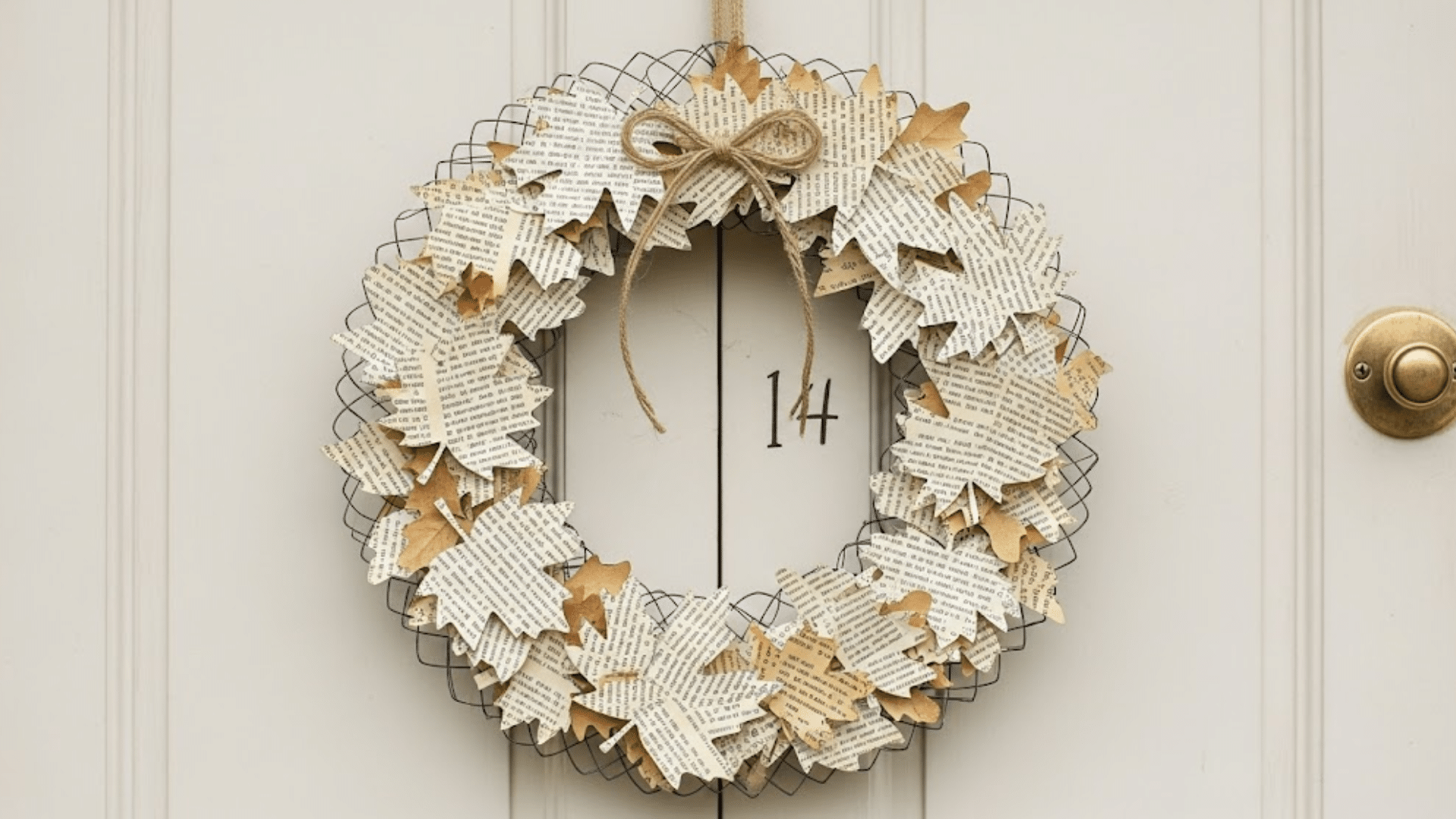 Book Page Leaves Wreath