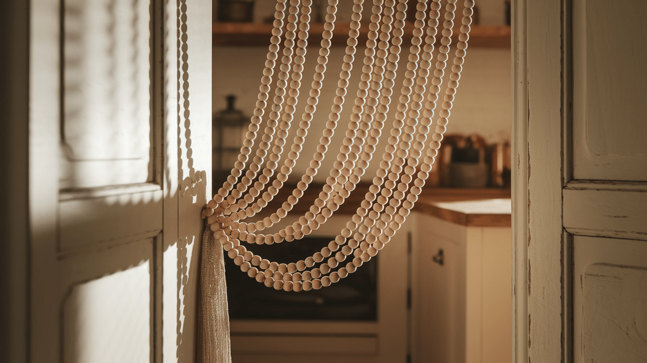 wooden bead curtain